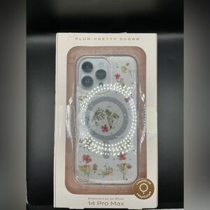 Plum Pretty Sugar Floral iPhone 14 Pro Max Case - pink and yellow flowers